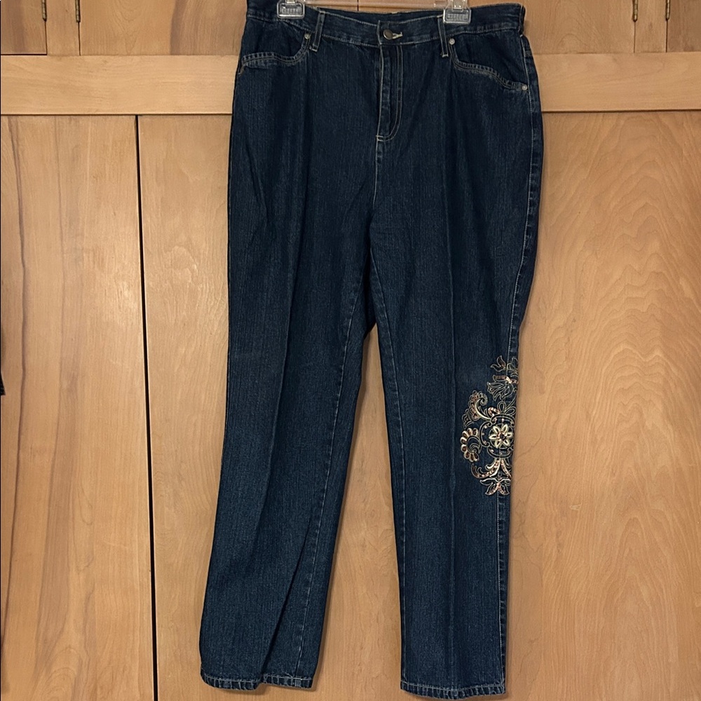 Blassport Embroidered Dark Blue Jeans